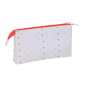 Trousse 3 compartiments Sevilla FC blanc rouge 22x12x3 cm