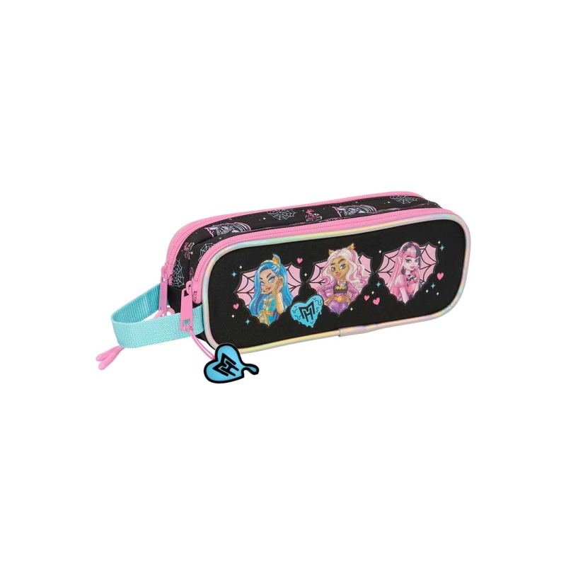 Trousse Monster High à 2 compartiments, noire, 210 x 60 x 80 mm