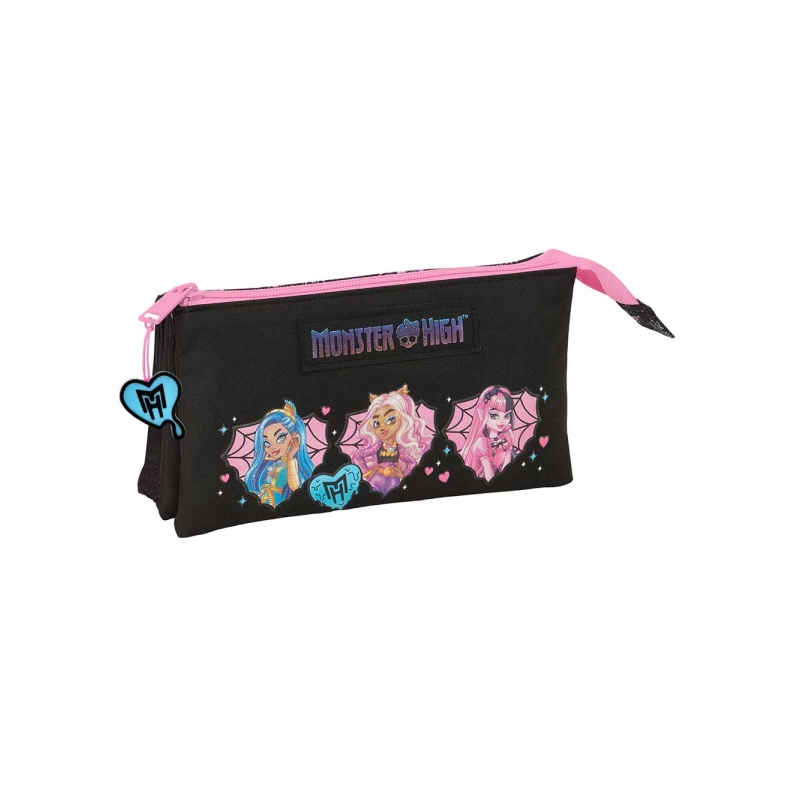Trousse Monster High 3 compartiments noir 0,60L 220x30x120mm