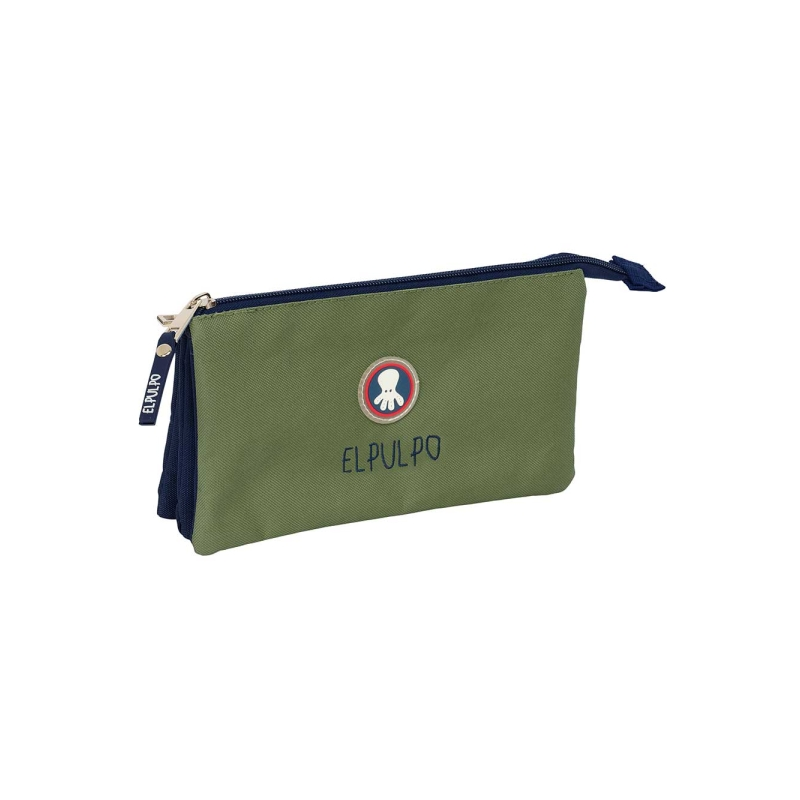 Trousse Safta Pieuvre 3 compartiments vert foncé 0,6L