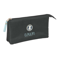 trousse noire trois compartiments zippés