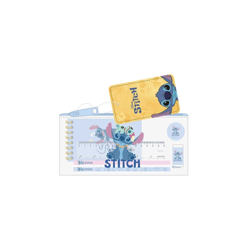 Trousse Safta Stitch PVC bleu 22,5x10cm avec accessoires