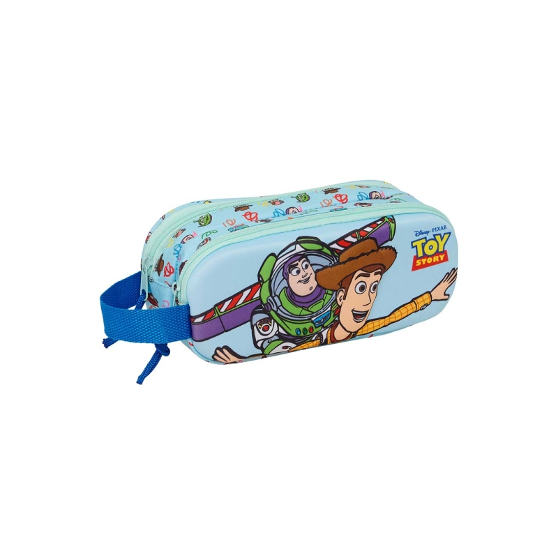 Safta Toy Story trousse 3D 2 compartiments bleu pastel 21x8x6cm Safta Toy Story trousse 3D 2 compartiments bleu pastel 21x8x6cm