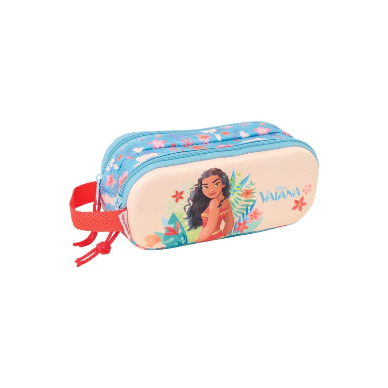 Safta Vaiana Trousse 3D 2 compartiments bleu 21x8x6cm