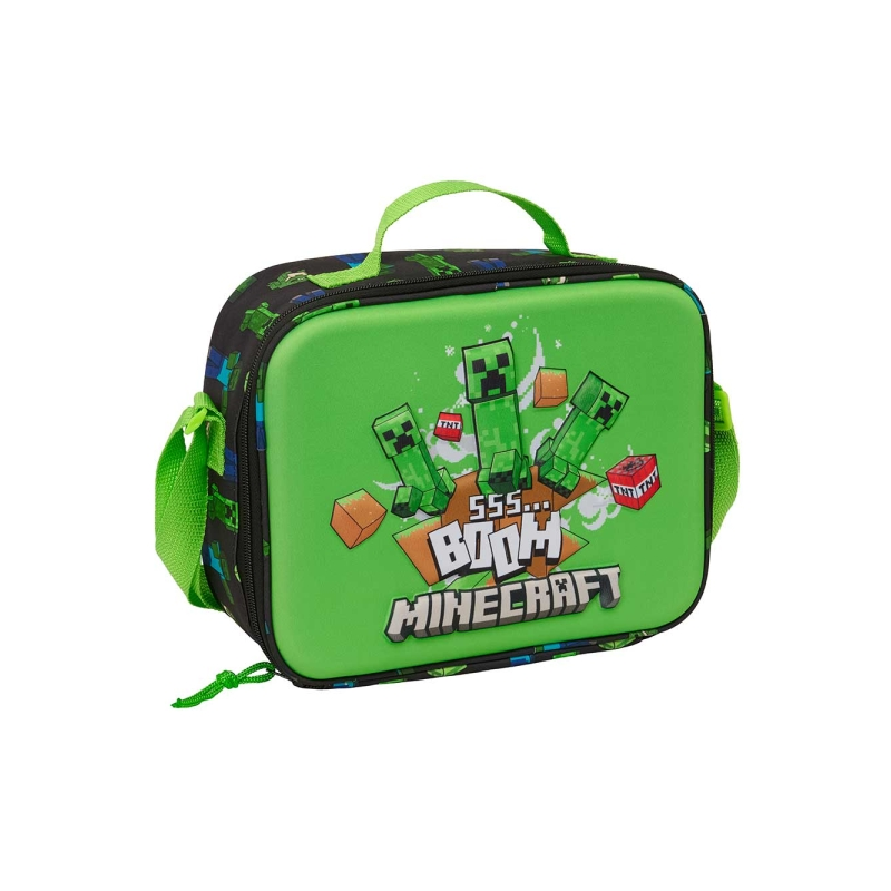 Safta Minecraft Boom — sac isotherme pour repas 25 x 19,5 x 9 cm vert et noir