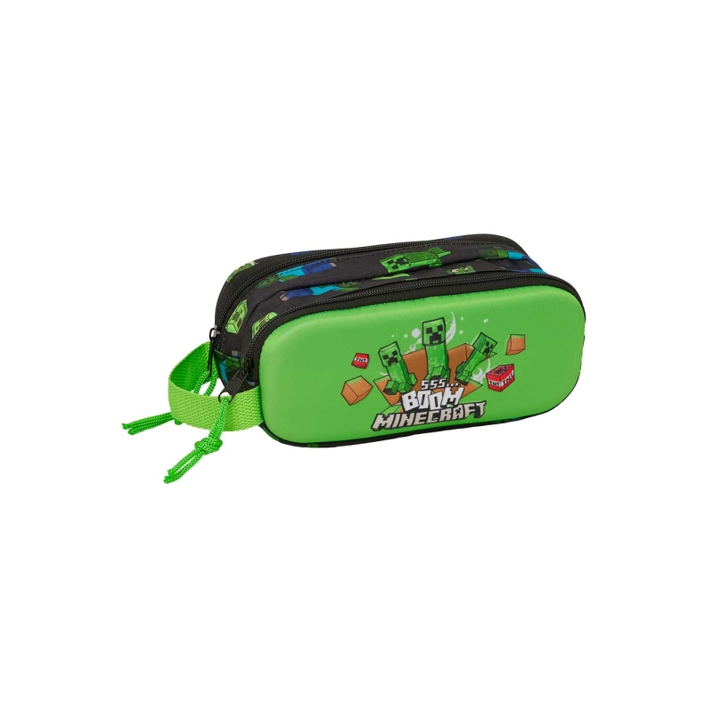 Minecraft Boom Trousse 3D 2 Compartiments Vert Noir 21x8x6cm Minecraft Boom Trousse 3D 2 Compartiments Vert Noir 21x8x6cm