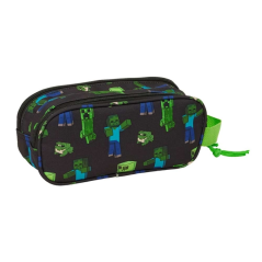 Minecraft Boom Trousse 3D 2 Compartiments Vert Noir 21x8x6cm