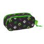 Trousse Minecraft 3D 2 compartiments vert noir 21x8x6cm