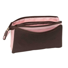 Trousse rose trois compartiments zip