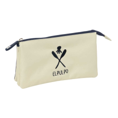 Trousse beige trois compartiments