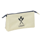 Trousse à 3 compartiments Safta el Pulpo beige 22 x 12 x 3 cm