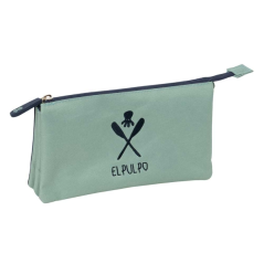 Trousse turquoise trois compartiments zip