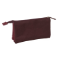 Trousse 3 compartiments Safta el Pulpo bordeaux 22x12x3 cm