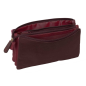 Trousse 3 compartiments Safta el Pulpo bordeaux 22x12x3 cm