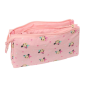Trousse Minnie Mouse 3 compartiments rose pastel 22x12x3 cm