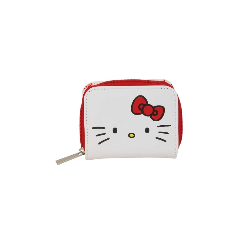 Portefeuille Hello Kitty blanc avec compartiments pour cartes et billets