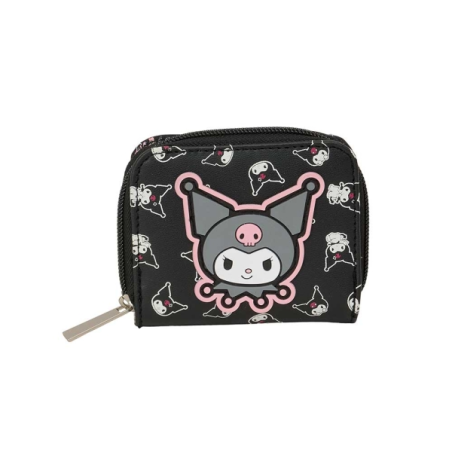 portefeuille noir Kuromi compartiments Safta
