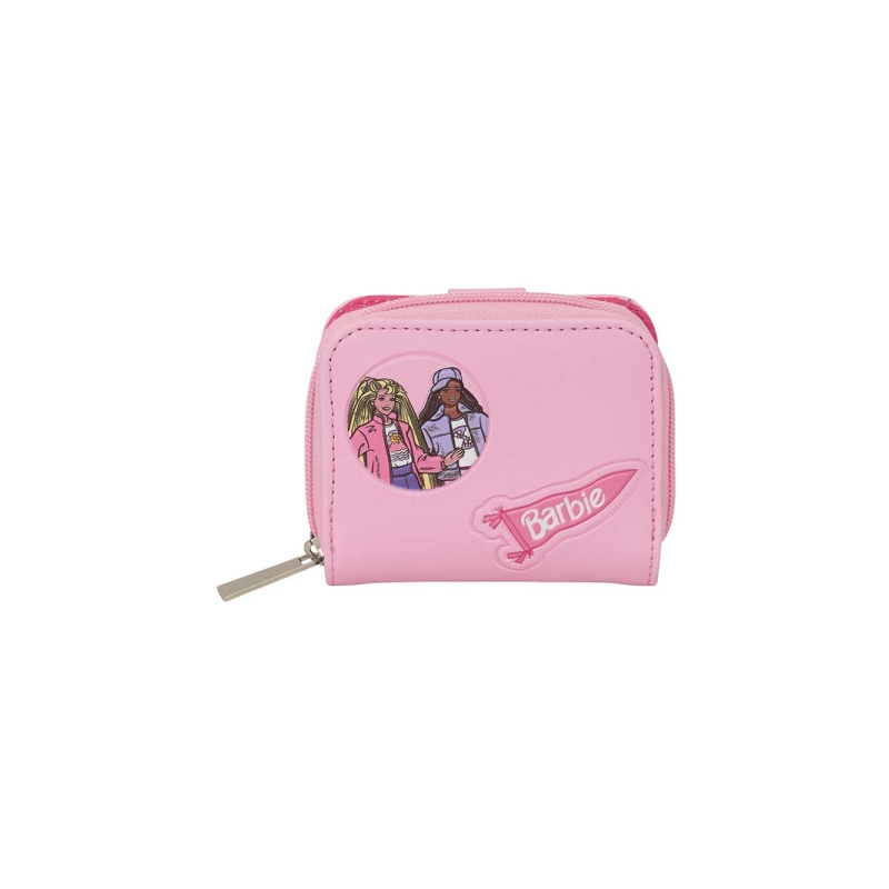 Portefeuille Barbie Safta rose avec compartiments et fermeture magnétique Portefeuille Barbie Safta rose avec compartiments et fermeture magnétique