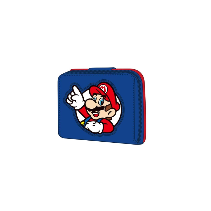 Portefeuille Super Mario Safta rouge et bleu compartiments cartes