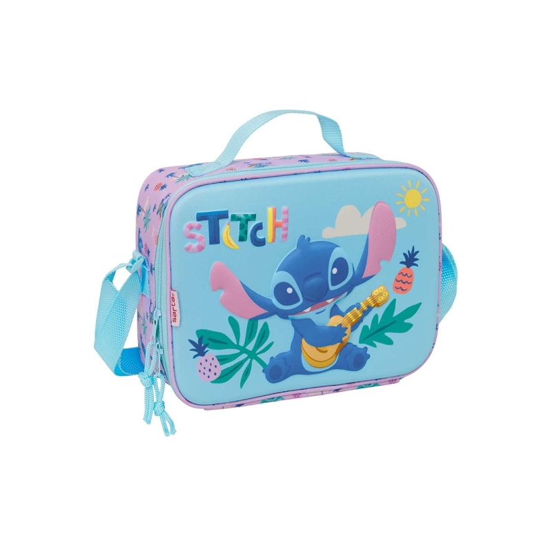 Safta Stitch sac isotherme pour repas 3D bleu pastel 25 x 19,5 x 9 cm Safta Stitch sac isotherme pour repas 3D bleu pastel 25 x 19,5 x 9 cm