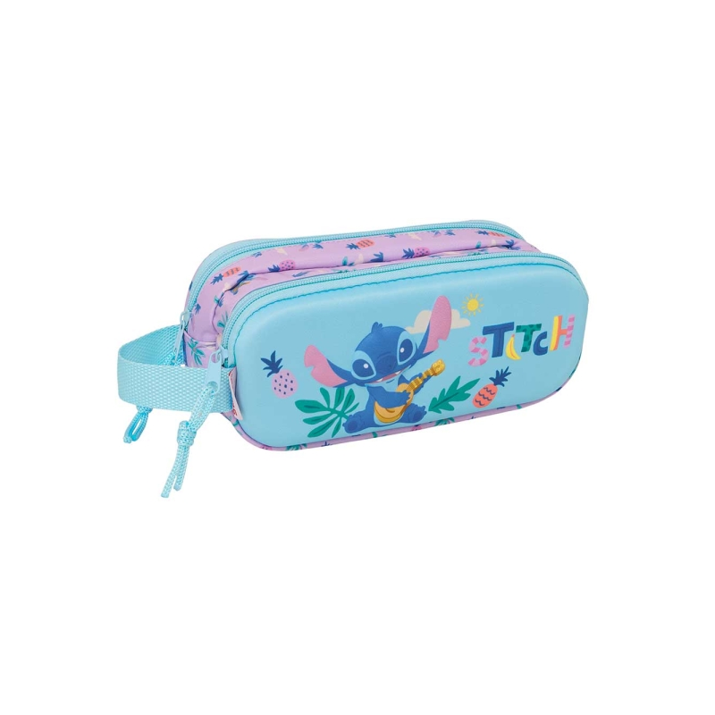 Trousse 3D Stitch 2 compartiments bleu pastel 21x8x6cm Trousse 3D Stitch 2 compartiments bleu pastel 21x8x6cm