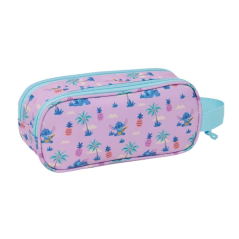 Trousse 3D Stitch 2 compartiments bleu pastel 21x8x6cm