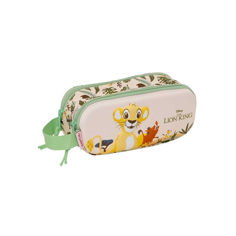 Trousse 3D Le Roi Lion 2 compartiments pêche claire 21x8x6cm