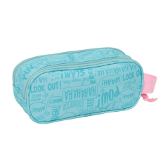 Trousse Snoopy 3D 2 compartiments bleu pastel 21x8x6cm