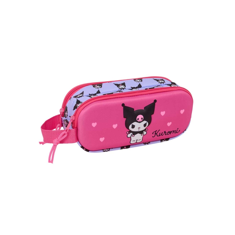 Trousse Kuromi 3D magenta 2 compartiments