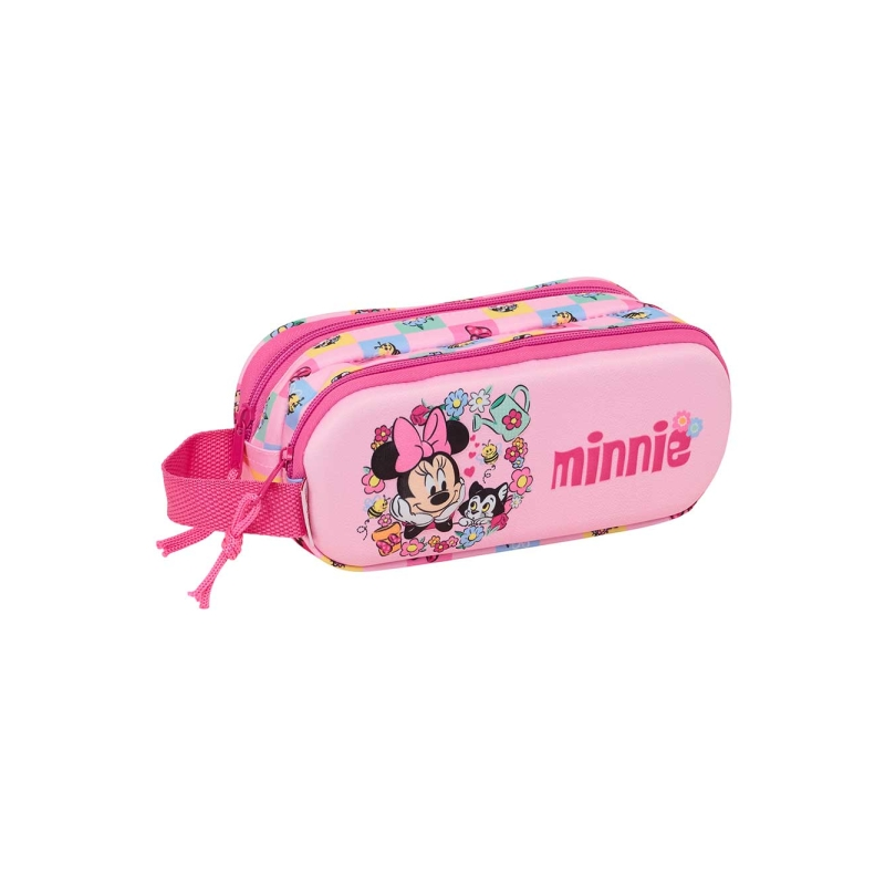Trousse Minnie Mouse 3D rose 2 compartiments Trousse Minnie Mouse 3D rose 2 compartiments