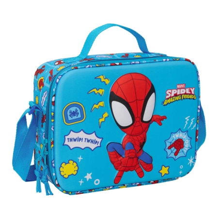 Sac isotherme repas Spidey 3D bleu 25x19,5x9 cm