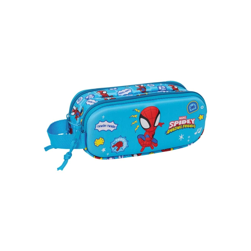 Trousse Spidey 3D bleu 2 compartiments Trousse Spidey 3D bleu 2 compartiments