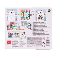 Stickers Apli Jeu de l'Ours - 8 Feuilles Illustrées de 200G - 8 Feuilles de Stickers Géométriques Amovibles - Guide avec