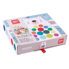 ✅ Stickers Apli Jeu de l'Ours - 8 Feuilles Illustrées de 200G - 8 Feuilles de Stickers Géométriques Amovibles en stock