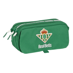 Trousse trois compartiments verte bandoulière