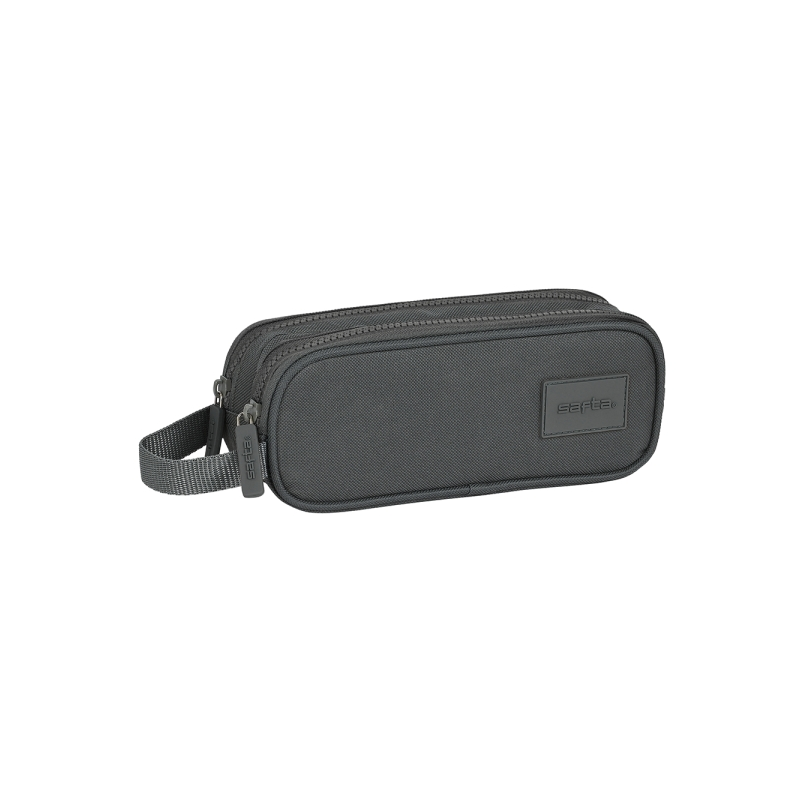 Trousse 2 compartiments Safta Basic gris Trousse 2 compartiments Safta Basic gris