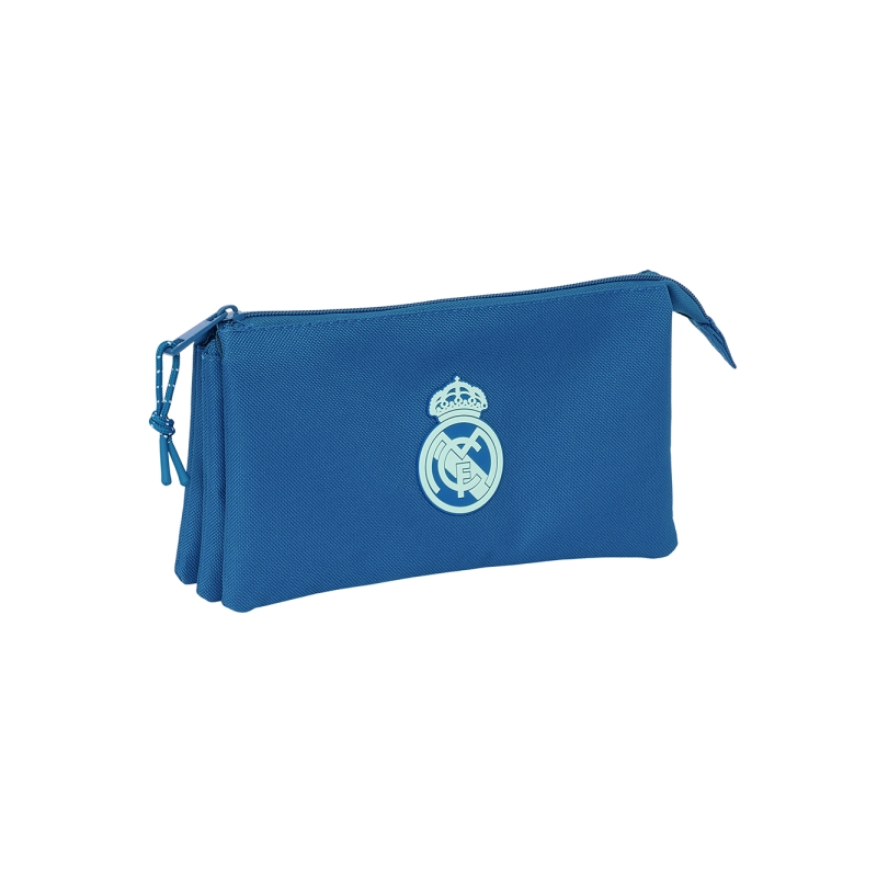 Trousse Real Madrid 3 compartiments fille bleue 0,6 L