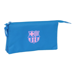 Trousse trois compartiments bleue