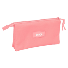 Trousse 3 compartiments FC Barcelone fille corail