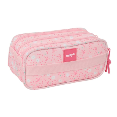 Trousse Miffy Fleurs 3 compartiments rose