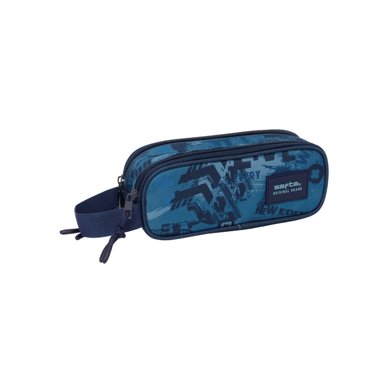 Trousse Safta 2 compartiments zippés bleue Trousse Safta 2 compartiments zippés bleue
