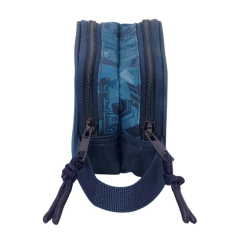Trousse bleue zippée deux compartiments