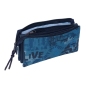 Trousse 3 compartiments zippés bleue 0,6 L 220x120 mm