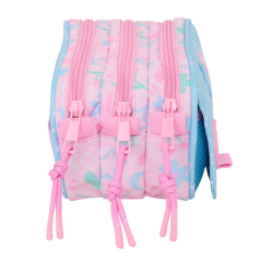 Trousse bleu clair trois compartiments