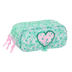 Trousse turquoise à trois compartiments