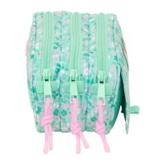 Trousse trois compartiments turquoise