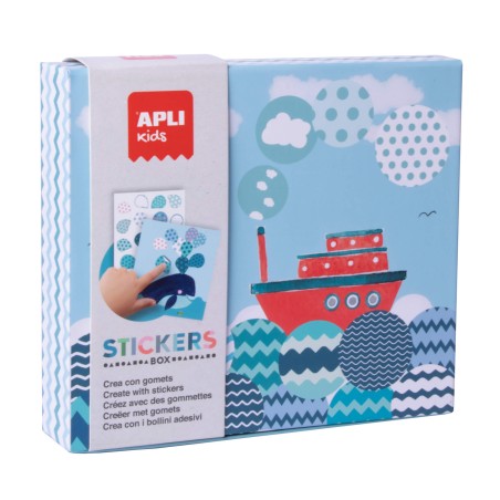 ✅ Apli Kids Set de Stickers Bateaux - 8 Feuilles Illustrées de 200G - 8 Feuilles de Stickers Géométriques Amo en stock