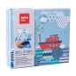 Apli Kids Set de Stickers Bateaux - 8 Feuilles Illustrées de 200G - 8 Feuilles de Stickers Géométriques Amovibles - Guide avec