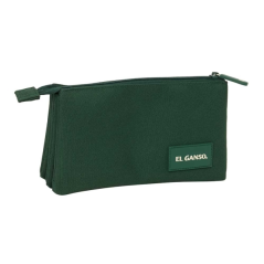 Trousse à crayons 3 compartiments El Ganso vert foncé