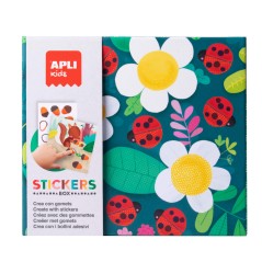 Apli Kids Ladybug Eraser Games - 8 Feuilles Illustrées de 200G - 8 Feuilles de Gommes Géométriques Amovibles - Haute Valeur